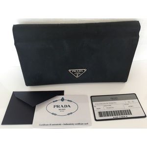 100%Authentic PRADA Tessuto nylon & leather wallet